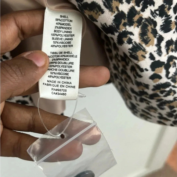 NWOT Rebecca Taylor Leopard Print Velveteen Double Breasted Blazer Jacket Size 8 - Picture 5 of 6